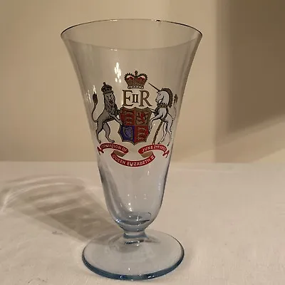 Buy Coronation Whitefriars Glass Vase Queen Elizabeth 2nd 1953 Sapphire Blue • 19.99£