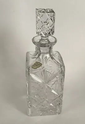 Buy Square Genuine Hand Cut Lead Crystal Glass Decanter - Excellent Condition • 31.45£