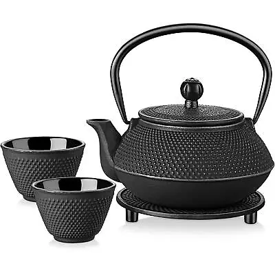 Buy Stovetop 5 In 1 Tetsubin Teapot Set Japanese Cast Iron 800ml Kettle Cups Tea Pot • 29.99£