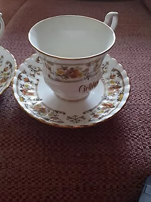 Buy Golden Wedding Vintage Royal Stafford Bone China 2 X Cup And Saucer • 15£