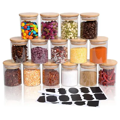 Buy Set Of 10 Glass Food Container Kitchen Airtight Storage Pasta Rice Jars With Lid • 14.94£