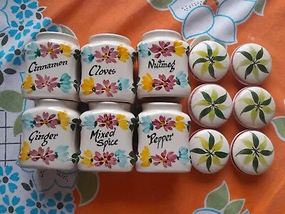 Buy Vintage Toni Raymond Pottery Ceramic Spice Jars Set Of 6.  • 20£