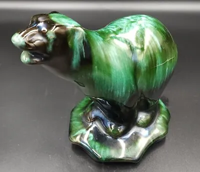 Buy Blue Mountain Pottery BMB Polar Bear Figurine Green Glaze 6  Canada Red Clay • 28.45£