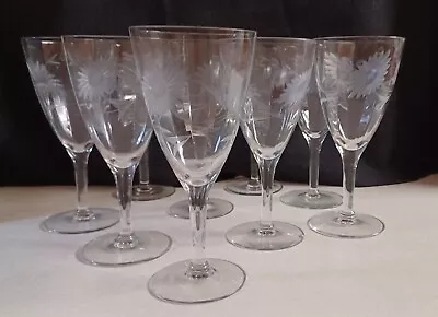 Buy Mid Century Crystal Goblets Vintage Water Wine Lot Of 9 • 68.04£