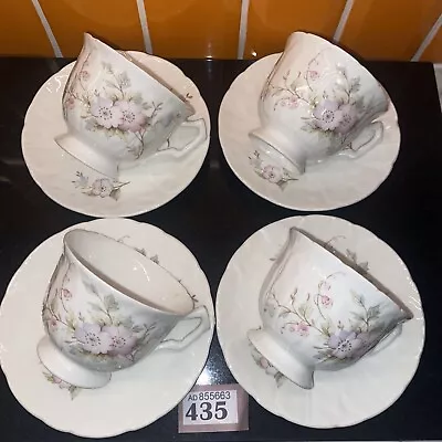 Buy VTG 8pc Set Ornate Pink Lilac Floral Chintz Bone China 150ml Tea Cups & Saucers • 9.75£