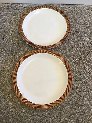 Buy 2 X Vintage Retro Poole Pottery Chestnut  Starter / Salad / Dessert Plates 22cm • 6£