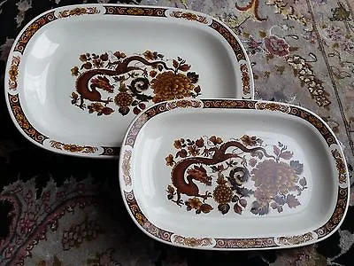 Buy Two Large Myott Meakin Franciscan Dynasty “Dragon Of Kowloon” Platters/Chargers • 100£