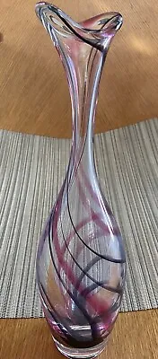 Buy Retro Max Verboeket Vase Signed Rasberry Swirls Max Verboeket 12 Inch 30cm Tall • 89£