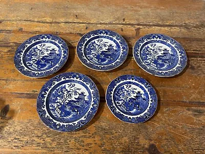 Buy Set Of 5 Burleigh Ware Willow Pattern Side Plates • 2.40£