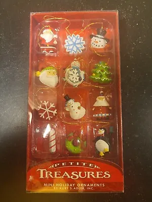 Buy Kurt Adler 12-Piece Petite Treasures Mini Christmas Ornaments In Box Good Cond • 8.63£