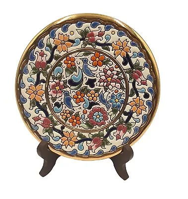 Buy Artecer Spanish Ceramic Handpainted Plate With Gold Accents. • 12£