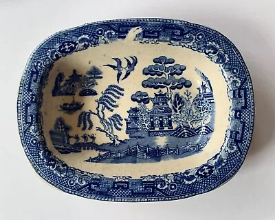 Buy Early Chinese Blue And White 'Willow Pattern' Transferware Tray • 65£