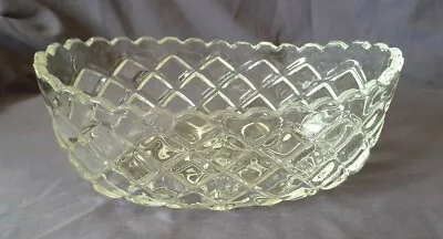 Buy Vintage Clear Glass Boat Shaped Oval Bowl • 5£