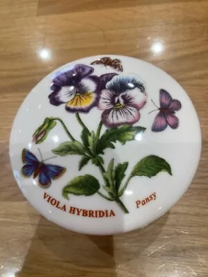 Buy Portmeirion Botanic Garden Round Trinket Box Viola Hybridia Pansy 3.5   Dia. • 12£