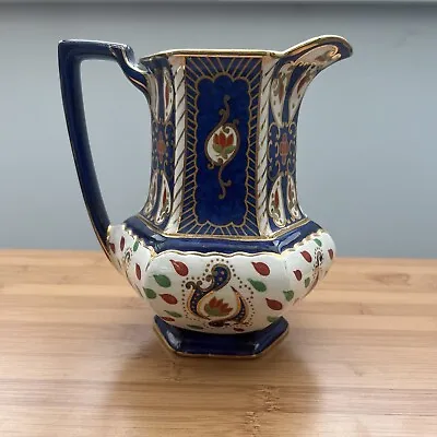 Buy Large Royal Winton Ivory Ware  Pitcher Water Jug Cobalt Blue, Gilding 6.5  Tall • 25£