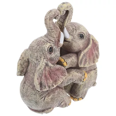Buy 2pcs Elephant Figurines Resin Decor For Office Living Room-RL • 15.68£