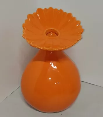 Buy Vtg Gerbera Daisy Orange Mid Century Modern Style Art Pottery Bud Vase • 24£
