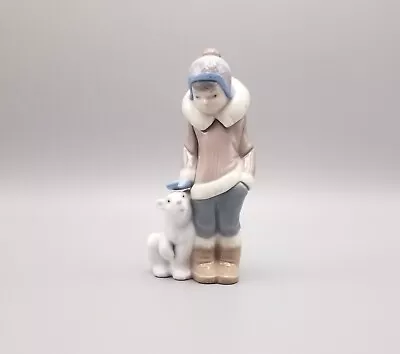 Buy Lladro Nao Standing Eskimo Inuit And Polar Bear Decorative Figurine • 37£