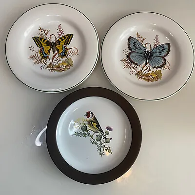 Buy Rare Hornsea Pottery Display Plates - 2 X Butterfly & 1 X Bird Vintage Retro • 21.24£
