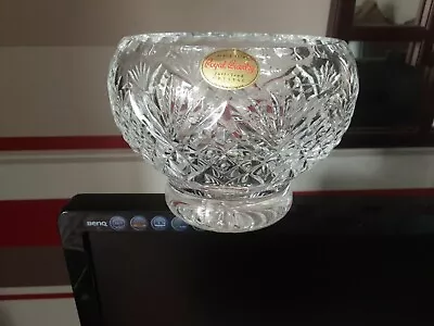Buy Vintage Royal Brieley Lead Crystal Cut Glass Rose Bowl No Mesh 3 3/4 Inch Tall • 11.99£