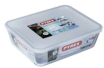 Buy Pyrex Cook And Freeze Glass Rectangular Dish With Plastic Lid / 1.5 Litre • 7.50£