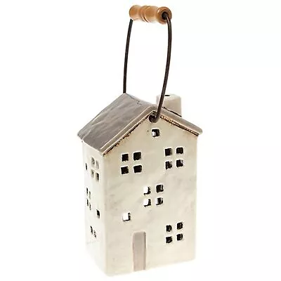 Buy Village Pottery Town House Cream Lantern Tealight Holder Ornament Home Decor New • 14.79£