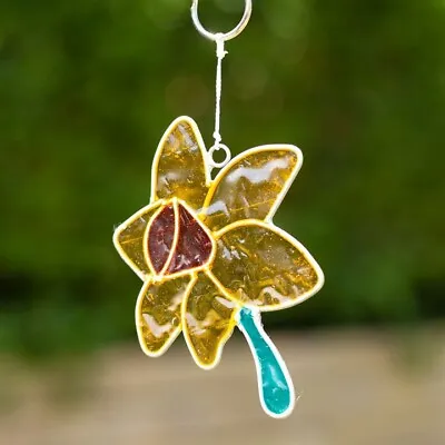 Buy YELLOW DAFFODIL SUN CATCHER - Stained Glass Effect With FREE WINDOW SUCKER • 8.99£