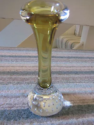 Buy Whitefriars Style Trumpet Shaped Bubble Footed Vase • 10£