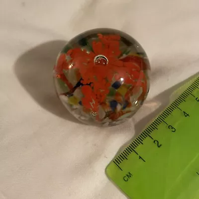 Buy Clear Glass Paperweight, Flowers, Small, Vintage • 14.99£
