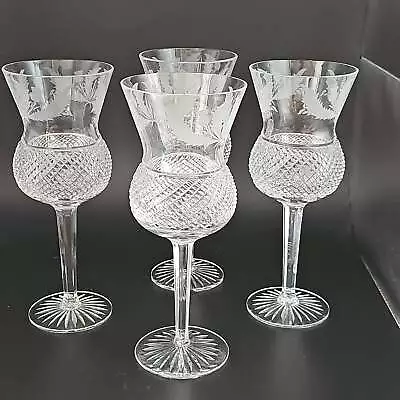 Buy Large Edinburgh Crystal Thistle Crystal Wine Or Water Glasses. Set Of 4. 250ml • 399.99£