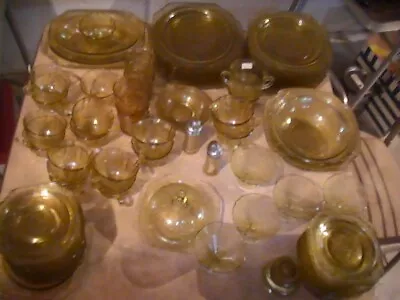 Buy Lot Federal Madrid Depression Amber Glassware By Piece Or 1 Lot • 2.37£