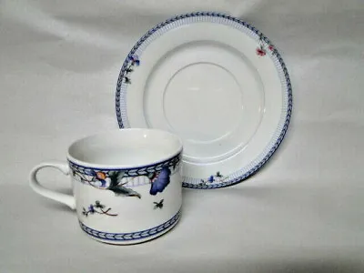 Buy Oneida Fine Porcelain BLUE LATTICE Pattern Coffee Cup & Saucer Set • 6.18£