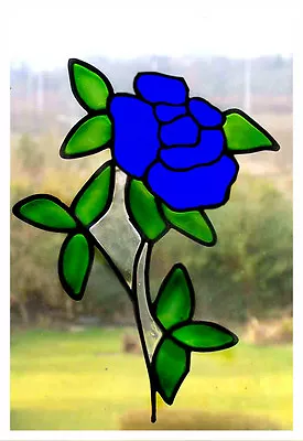 Buy Slender Rose Stained Glass Effect Window Decor Cling Handmade To Order • 4£