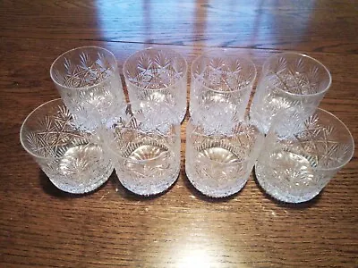 Buy Eight Vintage Cut Glass Whiskey Glasses, Excellent Condition • 39£