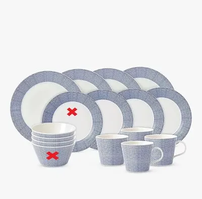 Buy Royal Doulton Pacific Porcelain China Dinnerware Set - Blue (Missing Parts) A • 139.89£