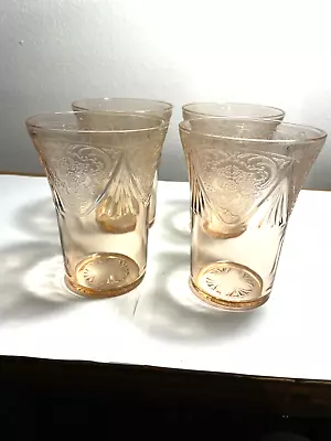Buy Royal Lace Pink Depression Glass 4 1/4  Tumbers Set Of 4 • 23.98£