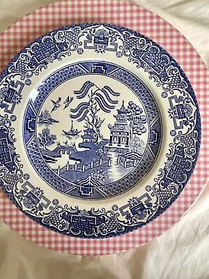 Buy English Ironstone 240 Cm Plate Blue & White Willow Pattern • 8£