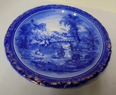Buy J. Kent Fenton Flow Blue Plate, England, Oriental Pattern, 10.5  Across Vintage • 48.25£