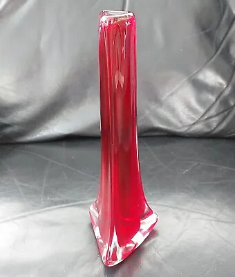 Buy Vintage Whitefriars Glass Ruby Tricorn Vase #9570 Geoffery Baxter Design C1964 • 11.49£
