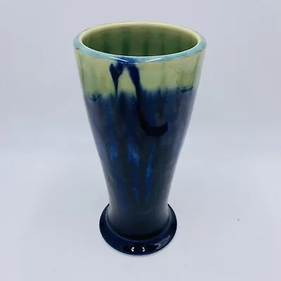 Buy Orcas Island Pottery Blue Green Drip Signed LV. SE Drinking Glass Mug Vase 18 Oz • 22.15£