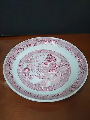 Buy Willow Ware Vintage Red White  Adams China Made England 8 1/2  Serving Bowl • 12.85£