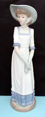 Buy Large Lladro/nao Figure *louise*model 1021 Tall Lady In Rimmed Hat 12.5 Ins High • 14.99£