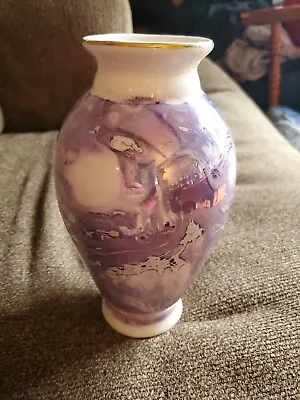 Buy  Pottery Vase 8.5 In  Purple Smoke/Haze Swirl Faux Marble Design • 13.21£