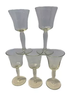 Buy Antique Victorian Hand Blown Sherry Drinking Glasses X5 • 25.75£