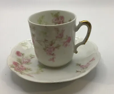 Buy Haviland & Co Limoges France Teacup Cup Saucer Set Pink Flowers Vintage • 14.23£