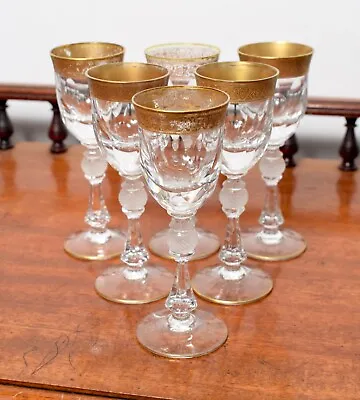 Buy Fine Set Antique Vintage Bohemian Crystal Glass Wine Liqueur Glasses Poss Moser • 45£