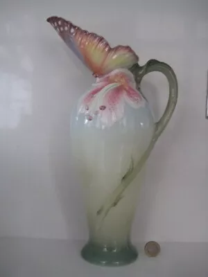 Buy Franz Porcelain Butterfly Collecting Nectar Design Handled Vase Jug Xp1684 Boxed • 249.99£