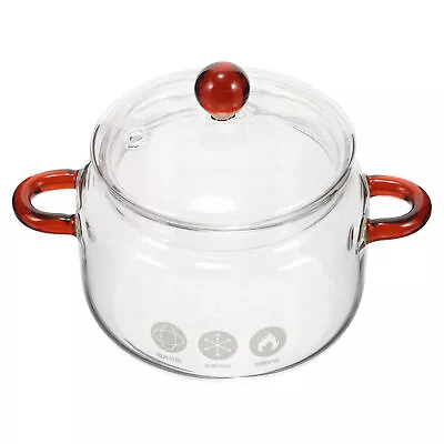 Buy High Borosilicate Glass With Lid Clear Pots For Cooking Glass Cookware • 12.04£