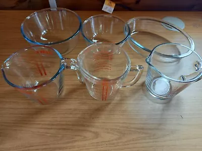 Buy 6pcs X Mixed Lot Of Vintage Corning Ware JAJ Pyrex Plain Glass Jugs & Bowls • 40£