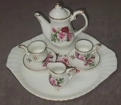 Buy Vintage  Miniature Childs Tea Set Floral Formalities By Baum Bros 8 Pieces VTG • 22.09£